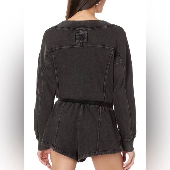 Free People FP Movement NWT Intercept Romper Black Washed Black Small - Picture 10 of 12